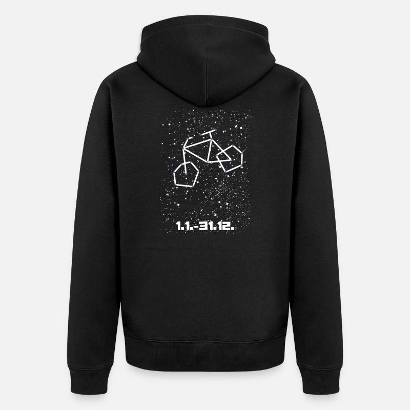 Signe du zodiaque Cyclisme - Veste à capuche bio Premium Unisexe - noir