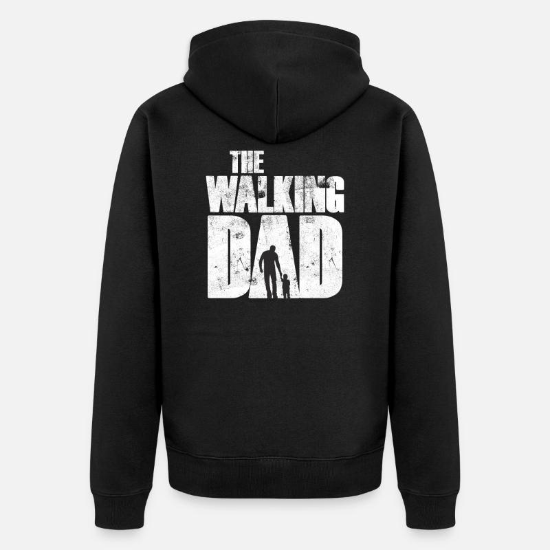 The Walking Dad Vater - Unisex Premium Bio Zip Hoodie - Schwarz