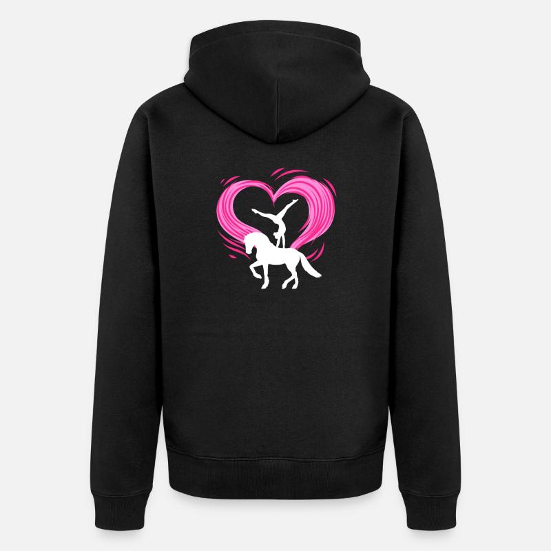 J'aime le voltige Volti Equitation Vaulting - Veste à capuche bio Premium Unisexe - noir