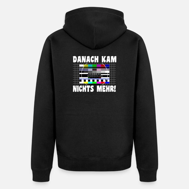 Sendeschluss: 80er 90er Testbild - Unisex Premium Bio Zip Hoodie - Schwarz