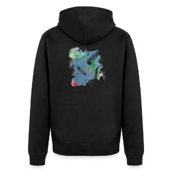 gitarren gitarre - Unisex Premium Bio Zip Hoodie - Schwarz - Hinten - Nico (187cm)