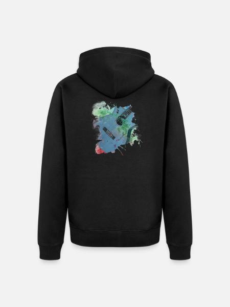 gitarren gitarre - Unisex Premium Bio Zip Hoodie - Schwarz