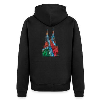 Kölner Dom Köln Karneval - Unisex Premium Bio Zip Hoodie - Schwarz - Hinten - Nico (187cm)