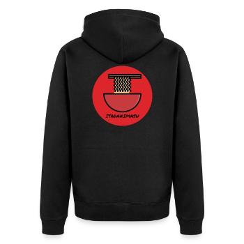 Ramen Itadakimasu - Unisex Premium Organic Zip Hoodie - black - Back - Nico (187cm)