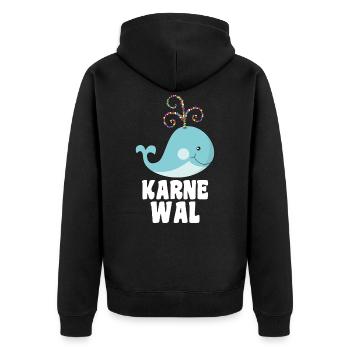 Karne Wal Karneval - Unisex Premium Bio Zip Hoodie - Schwarz - Hinten - Nico (187cm)