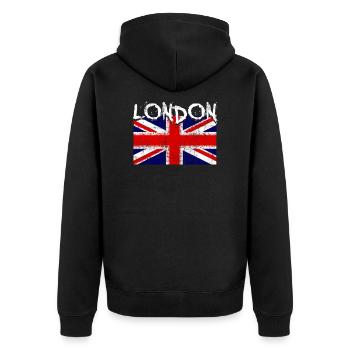 Londres Angleterre - Veste à capuche bio Premium Unisexe - noir - Dos - Nico (187cm)