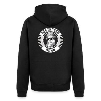 Beethoven Bonn - Unisex Premium Organic Zip Hoodie - black - Back - Nico (187cm)