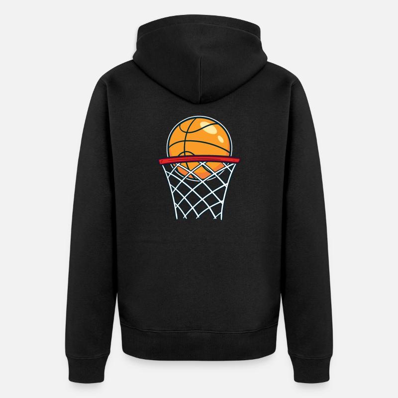 Panier de basket-ball - Veste à capuche bio Premium Unisexe - noir