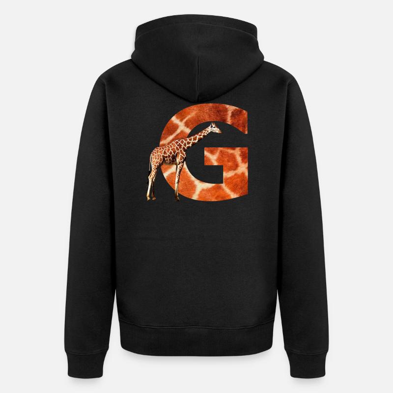 girafe g - Veste à capuche bio Premium Unisexe - noir