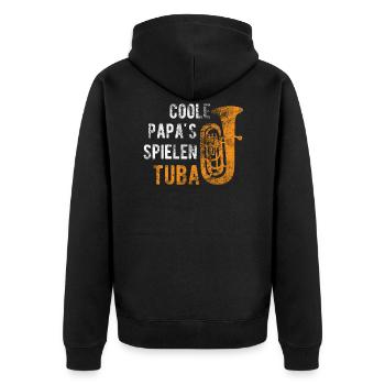 Tuba Tubist Tubaspieler Spruch Instrument - Unisex Premium Bio Zip Hoodie - Schwarz - Hinten - Nico (187cm)