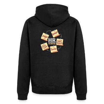 HR The Unofficial Lawyer Psychologist Event Planne - Unisex Premium Bio Zip Hoodie - Schwarz - Hinten - Nico (187cm)
