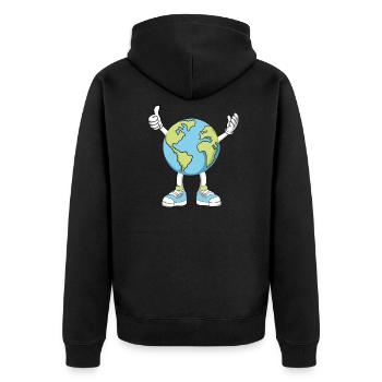 Earth Planet Erathday Earth Day Earth Day - Unisex Premium Organic Zip Hoodie - black - Back - Nico (187cm)