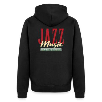 Jazz - Unisex Premium Bio Zip Hoodie - Schwarz - Hinten - Nico (187cm)