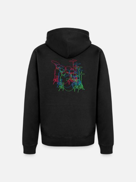 drum - Unisex Premium Organic Zip Hoodie - black