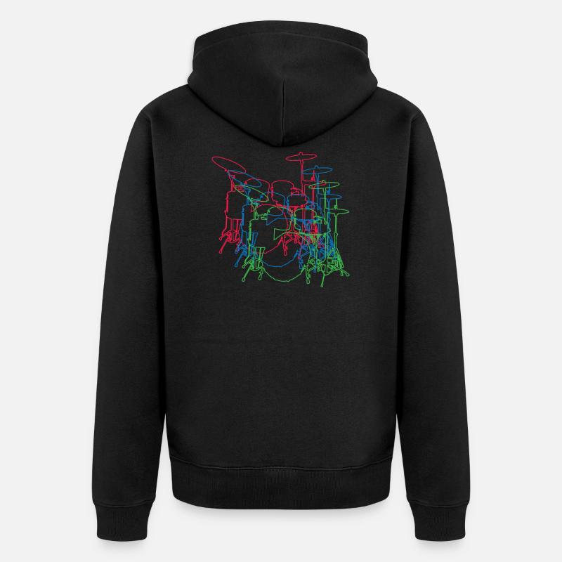 Trommel - Unisex Premium Bio Zip Hoodie - Schwarz