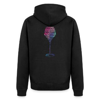 Cépages de vin - Veste à capuche bio Premium Unisexe - noir - Dos - Nico (187cm)