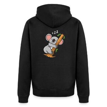 Koala endormi koala ours australie - Veste à capuche bio Premium Unisexe - noir - Dos - Nico (187cm)