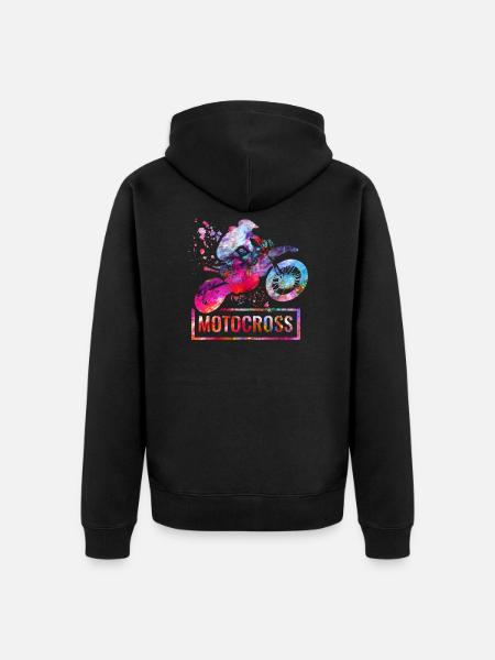 motocross - Unisex Premium Organic Zip Hoodie - black