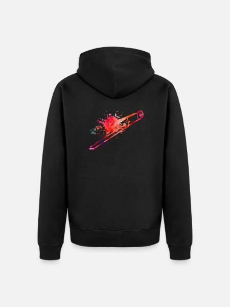 trombone - Unisex Premium Organic Zip Hoodie - black