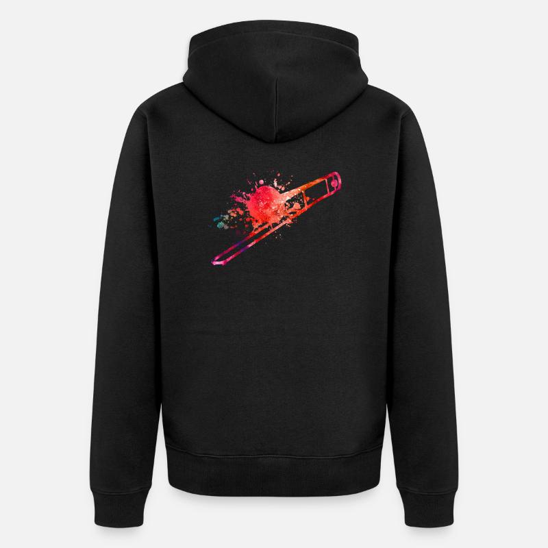 Posaune - Unisex Premium Bio Zip Hoodie - Schwarz