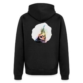 Aquarelle de calopsitte - Veste à capuche bio Premium Unisexe - noir - Dos - Nico (187cm)