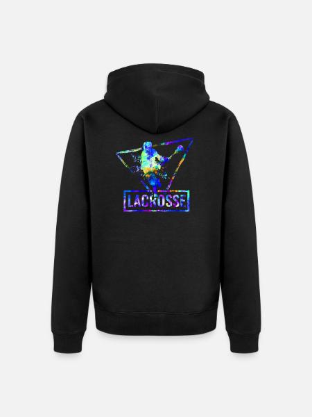 lacrosse - Unisex Premium Organic Zip Hoodie - black