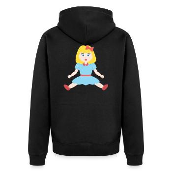 Doll - Unisex Premium Organic Zip Hoodie - black - Back - Nico (187cm)