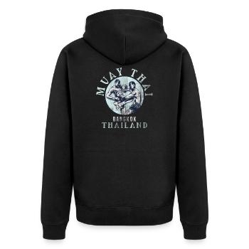 Muay Thai - Veste à capuche bio Premium Unisexe - noir - Dos - Nico (187cm)