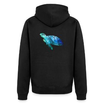 Tortue de mer - Veste à capuche bio Premium Unisexe - noir - Dos - Nico (187cm)
