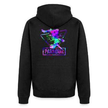 Parkour - Veste à capuche bio Premium Unisexe - noir - Dos - Nico (187cm)