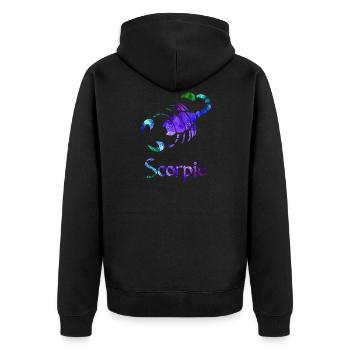 Skorpion - Unisex Premium Bio Zip Hoodie - Schwarz - Hinten - Nico (187cm)