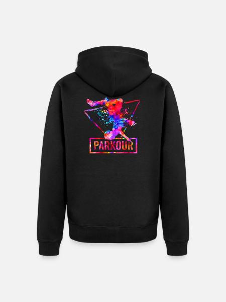 Parkour - Unisex Premium Bio Zip Hoodie - Schwarz