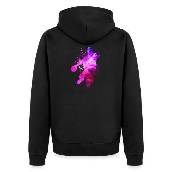 Handball - Unisex Premium Bio Zip Hoodie - Schwarz - Hinten - Nico (187cm)
