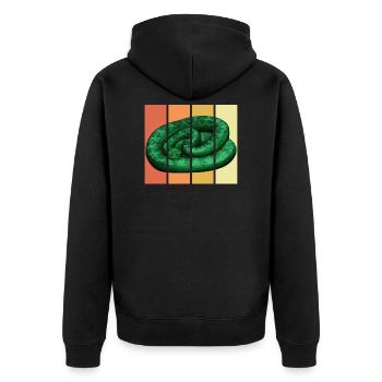 Snake - Unisex Premium Organic Zip Hoodie - black - Back - Nico (187cm)