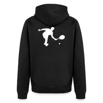 Tennis joueur de tennis raquette de tennis balle de tennis - Veste à capuche bio Premium Unisexe - noir - Dos - Nico (187cm)