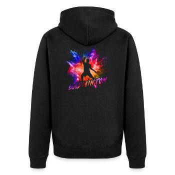 Badminton - Unisex Premium Bio Zip Hoodie - Schwarz - Hinten - Nico (187cm)