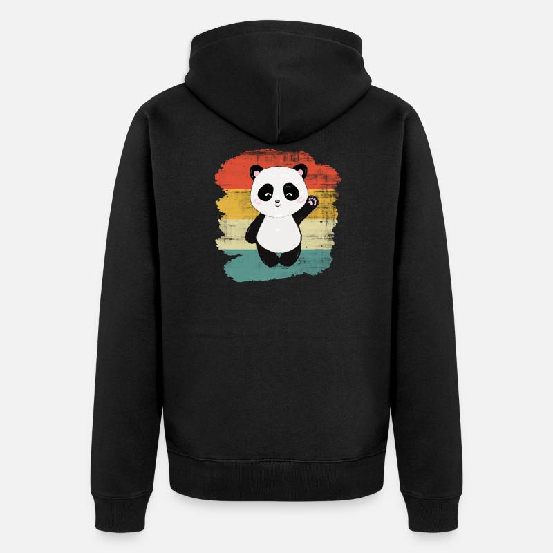 Panda - Veste à capuche bio Premium Unisexe - noir