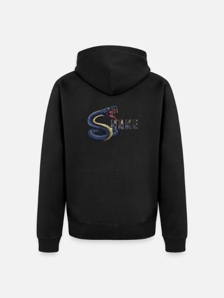 Snake - Unisex Premium Organic Zip Hoodie - black