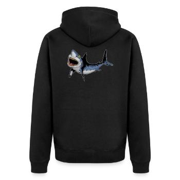 Requin prédateur Animaux marins Requin Requins Requin Blanc Motif - Veste à capuche bio Premium Unisexe - noir - Dos - Nico (187cm)