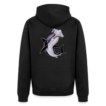 Requin poisson prédateur animal marin requin motif requin marteau - Veste à capuche bio Premium Unisexe - noir - Dos - Nico (187cm)