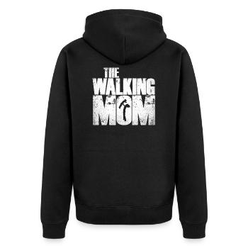 The Walking Mom Mutter und Sohn Tochter - Unisex Premium Bio Zip Hoodie - Schwarz - Hinten - Nico (187cm)