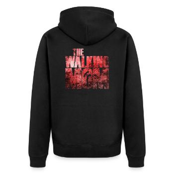 The Walking Mom Mutter und Sohn Tochter - Unisex Premium Bio Zip Hoodie - Schwarz - Hinten - Nico (187cm)