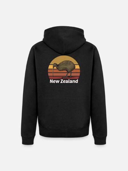 Neuseeland - Unisex Premium Bio Zip Hoodie - Schwarz