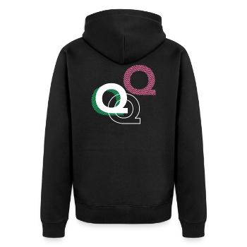 Q - Unisex Premium Bio Zip Hoodie - Schwarz - Hinten - Nico (187cm)