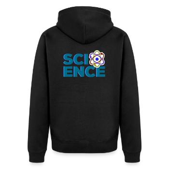 science - Unisex Premium Organic Zip Hoodie - black - Back - Nico (187cm)