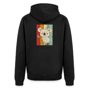 Koala bear - Unisex Premium Organic Zip Hoodie - black - Back - Nico (187cm)