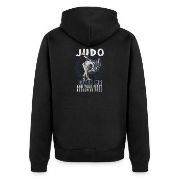 Judo - Veste à capuche bio Premium Unisexe - noir - Dos - Nico (187cm)