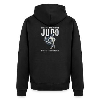 Combattants du judo - Veste à capuche bio Premium Unisexe - noir - Dos - Nico (187cm)