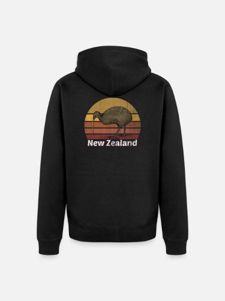Neuseeland - Unisex Premium Bio Zip Hoodie - Schwarz