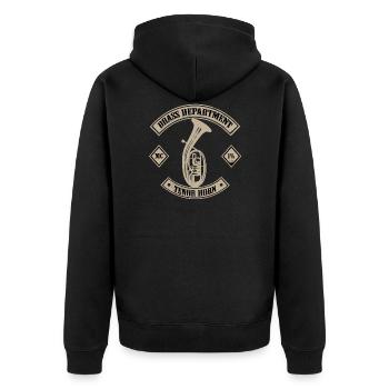 tenorhorn - Unisex Premium Bio Zip Hoodie - Schwarz - Hinten - Nico (187cm)